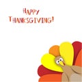 Illustration of funny thanksgiving turkey.